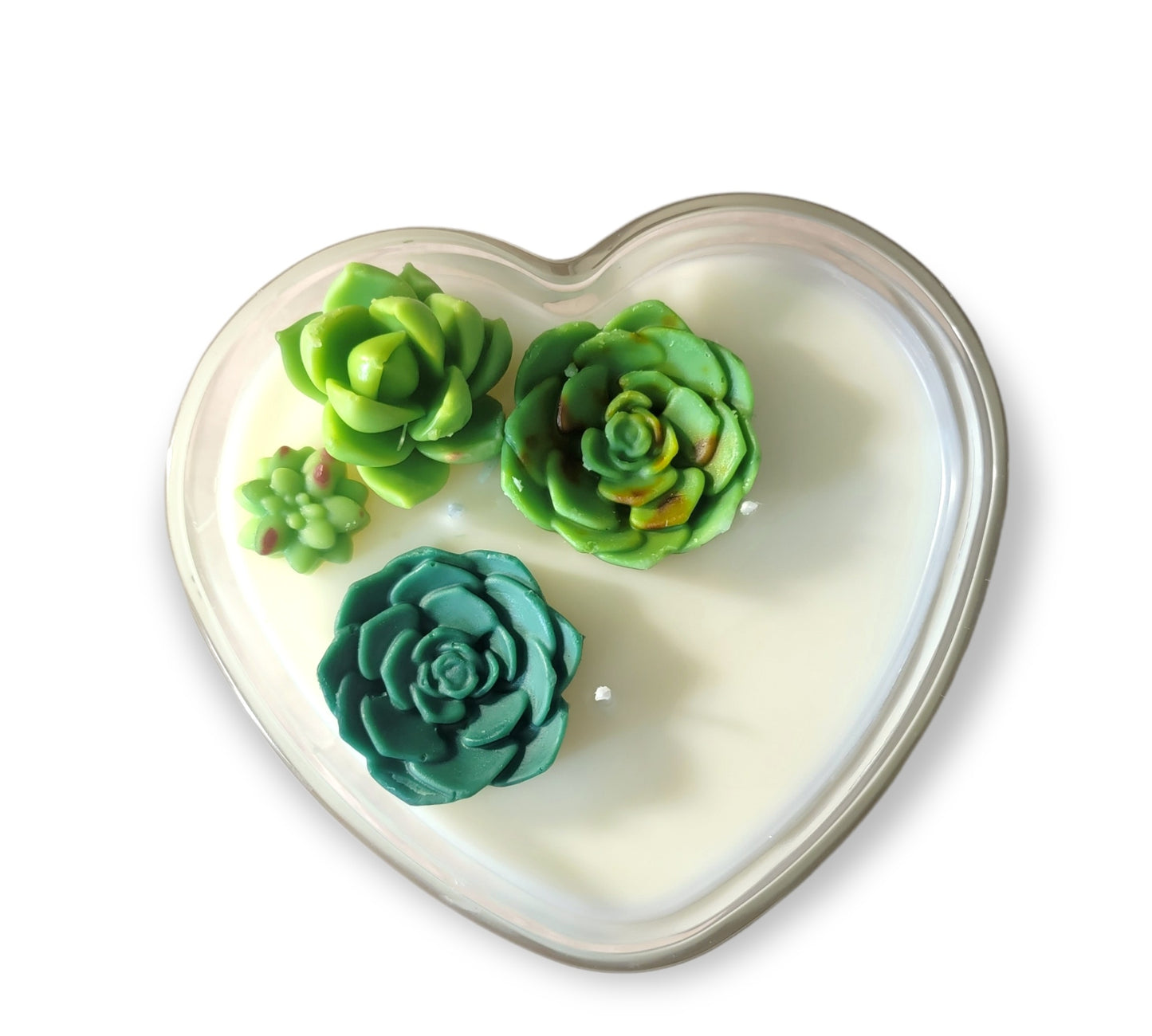 Succulent Heart Candle